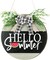 Hello Summer Sign Wood Door Hanger Rustic Watermelon Plaque Porch Decor Wooden Round Hello Summer Sign